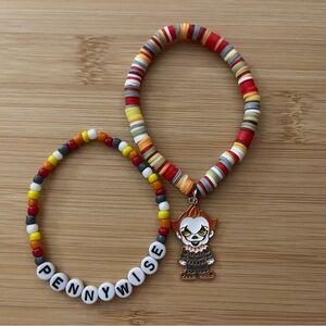 Pennywise Inspired Beaded Bracelet with Charm
